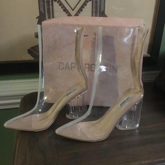 NEW IN BOX Cape Robbin Lucite Clear Boots - Picture 1 of 4